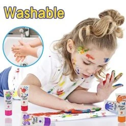 Kids Washable Finger Paint,12 Colors Finger Painting Set,Finger Paint Pad For Bath Paint,Toddler Art Painting Supplies,Gifts,DIY,Crafts,60ml/Tube -Folkmanis Toys Shop 51ld9LkYtnL