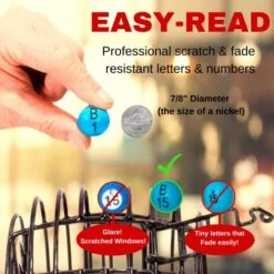MR CHIPS 11" (Inch) Tall Professional Bingo Set With Steel Bingo Cage, Everlasting 7/8” Bingo Balls, Master Board For Bingo Balls - 4 Color Choices 16 MR CHIPS 11" (Inch) Tall Professional Bingo Set With Steel Bingo Cage, Everlasting 7/8” Bingo Balls, Master Board For Bingo Balls - 4 Color Choices -Folkmanis Toys Shop 51lf4lEqKSL