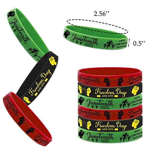 CupaPlay 60 PCS Happy Juneteenth Day Party Favors Rubber Bracelets - Freedom Day Patriotic Party Supplies Goodie Bag Stuffers Fillers Silicone Wristbands 4 CupaPlay 60 PCS Happy Juneteenth Day Party Favors Rubber Bracelets - Freedom Day Patriotic Party Supplies Goodie Bag Stuffers Fillers Silicone Wristbands - Image 2