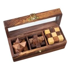 Crocon 3 In 1 Set Wooden Games Brain Teaser Wood Toy Desk Puzzle Educational And Fun Gift Ideas, Handcrafted 3D Brain Teasers For Adults & Kids, Birthday Gift For Kids & Teens -Folkmanis Toys Shop 51llnPwhpzL