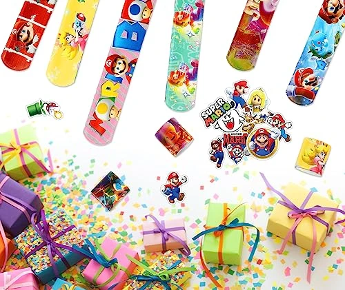 Odling Mario Slap Bracelet - Party Favors 36pcs Slap Bracelet And 50 Pcs Stickers For Kids Boys & Girls Birthday Party Supplies Favors 4 Odling Mario Slap Bracelet - Party Favors 36pcs Slap Bracelet And 50 Pcs Stickers For Kids Boys & Girls Birthday Party Supplies Favors - Image 2