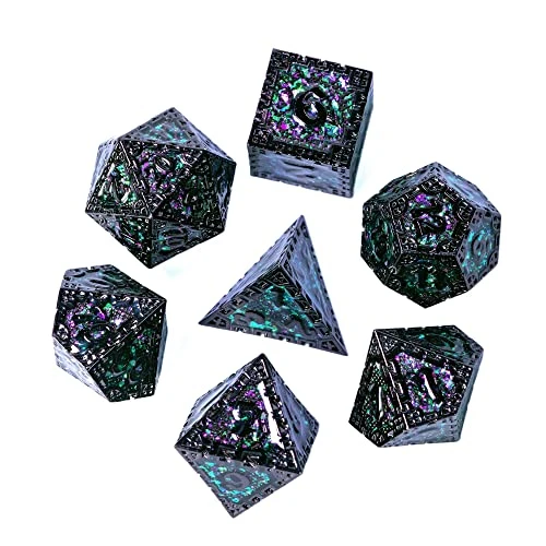 UDIXI Metal DND Dice Set, 7PCS Polyhedral D&D Dice Set Dragon D N D Dice For Dungeons And Dragons, Metal Dice Set D&d For Role Playing Dice (Black 12) 7 UDIXI Metal DND Dice Set, 7PCS Polyhedral D&D Dice Set Dragon D N D Dice For Dungeons And Dragons, Metal Dice Set D&d For Role Playing Dice (Black 12) - Image 5