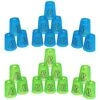 DEWEL Stacking Cup Game With 15 Stack Ways, 24pcs Cup Stacking Set, Sport Stacking Cups BPA-Free Material, Classic Family Game, Great Gift Idea For Stack Games Lover. (Blue & Green) -Folkmanis Toys Shop 51m0Wmo8xkL