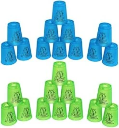 DEWEL Stacking Cup Game With 15 Stack Ways, 24pcs Cup Stacking Set, Sport Stacking Cups BPA-Free Material, Classic Family Game, Great Gift Idea For Stack Games Lover. (Blue & Green) 26 DEWEL Stacking Cup Game With 15 Stack Ways, 24pcs Cup Stacking Set, Sport Stacking Cups BPA-Free Material, Classic Family Game, Great Gift Idea For Stack Games Lover. (Blue & Green) -Folkmanis Toys Shop 51m0Wmo8xkL. AC
