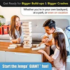 Jenga Official Giant JS4 - Oversized Stacks To Over 3 Feet In Play, Includes Heavy-Duty Carry Bag, Premium Splinter Resistant Hardwood Blocks, Precision-Crafted Trusted Brand Game -Folkmanis Toys Shop 51m815QRPqL