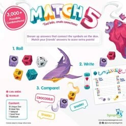Synapses Games: Match 5, Word Matching Game, FIND Links, Create Connections - 3 Minutes To Create Links For 10 Different Dice Combinations, Interactive Family Fun, Easy Rules, Up To 2-8 Players -Folkmanis Toys Shop 51m9IshD9SL
