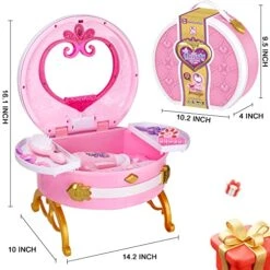 Portable Princess Vanity With Magic Mirror, Kids Makeup Vanity & Styling Tools, Lights And Sounds, Girls Toys Gifts For 3-12 Year Old Kids Toddler Birthday Gift 13 Portable Princess Vanity With Magic Mirror, Kids Makeup Vanity & Styling Tools, Lights And Sounds, Girls Toys Gifts For 3-12 Year Old Kids Toddler Birthday Gift -Folkmanis Toys Shop 51mDTtQCP7L