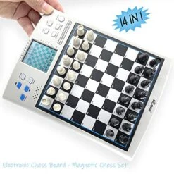 ICore Electronic Chess Set - Enhance Brain Power 30 Skill Levels &100 Preset Exercises - 14 Challenging Brain Games, Talking Chess Tutor, 1 Or 2 Player Coach Mode - Perfect For Kids And Family Fun 14 ICore Electronic Chess Set - Enhance Brain Power 30 Skill Levels &100 Preset Exercises - 14 Challenging Brain Games, Talking Chess Tutor, 1 Or 2 Player Coach Mode - Perfect For Kids And Family Fun -Folkmanis Toys Shop 51mEk3yXeSL