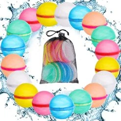 Reusable Water Bomb Balloons Magnetic Self-Sealing Water Bomb Soft Silicone Water Balls Water Games Outdoor Toys Summer Fun Party Supplie For Kids Adults With Storage Mesh Bag (18 PCS)