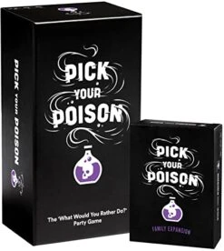Pick Your Poison Card Game: The What Would You Rather Do? Party Game For All Ages - Family Edition + Expansion Pack Set