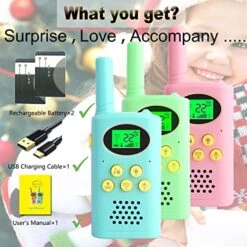 POKPOW Walkie Talkies For Kids Rechargeable 3 Pack Long Range 22 Channels 2 Way Radio Outdoor Kids Toys For Ages 3-12 Camping Hiking Birthday Xmas Easter Gifts For Boys Girls (Blue Pink Green) 13 POKPOW Walkie Talkies For Kids Rechargeable 3 Pack Long Range 22 Channels 2 Way Radio Outdoor Kids Toys For Ages 3-12 Camping Hiking Birthday Xmas Easter Gifts For Boys Girls (Blue Pink Green) -Folkmanis Toys Shop 51mXcjFAo5L