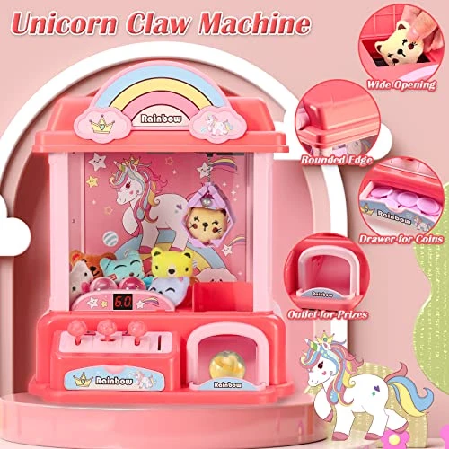 Mini Claw Machine For Kids|Electronic Arcade Game Indoor Toy For Tiny Stuff Small Fun Cool Things|Candy Vending Machine Toy,Unicorn Toys For Girls,Great Birthday Gift For 6 7 8 9 Year Old 3 Mini Claw Machine For Kids|Electronic Arcade Game Indoor Toy For Tiny Stuff Small Fun Cool Things|Candy Vending Machine Toy,Unicorn Toys For Girls,Great Birthday Gift For 6 7 8 9 Year Old