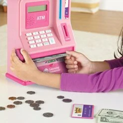 Learning Resources Teaching ATM Bank, Pink, 32 Pieces -Folkmanis Toys Shop 51mgE9Tn4rL