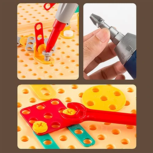 GENERIC 2023 Creative Toolbox, Thursday Creative Toolbox Toys Electric Drill Screwdriver Tools Electric Drill Construction Toys Preschool Educational Activities Toys For Children Over 3 Years Old (Yellow) 6 GENERIC 2023 Creative Toolbox, Thursday Creative Toolbox Toys Electric Drill Screwdriver Tools Electric Drill Construction Toys Preschool Educational Activities Toys For Children Over 3 Years Old (Yellow) - Image 4