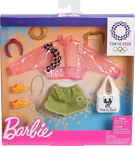 Barbie Storytelling Fashion Pack Of Doll Clothes Inspired By The Olympic Games Tokyo 2020: Pink Transparent Jacket, Shorts And 6 Accessories Dolls, Gift For 3 To 8 Year Olds 4 Barbie Storytelling Fashion Pack Of Doll Clothes Inspired By The Olympic Games Tokyo 2020: Pink Transparent Jacket, Shorts And 6 Accessories Dolls, Gift For 3 To 8 Year Olds - Image 2