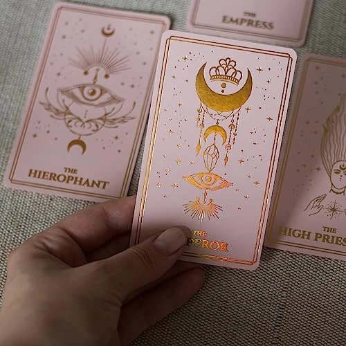 CRAFTERIAN Mistyc Minimalistic Tarot Cards With Rainbow Foil 78 Tarot Deck With Gold Edges, For Beginners And Experts With Guide Book. (Pink) 7 CRAFTERIAN Mistyc Minimalistic Tarot Cards With Rainbow Foil 78 Tarot Deck With Gold Edges, For Beginners And Experts With Guide Book. (Pink) - Image 5