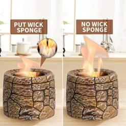 Table Top Fire Pit Bowl - Stone Effect Tabletop Fireplace Indoor Outdoor Decor Portable Concrete Rubbing Alcohol Burner Smores Maker For Patio Balcony With Extinguisher 13 Table Top Fire Pit Bowl - Stone Effect Tabletop Fireplace Indoor Outdoor Decor Portable Concrete Rubbing Alcohol Burner Smores Maker For Patio Balcony With Extinguisher -Folkmanis Toys Shop 51mpeJUomHL