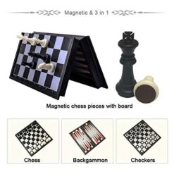 Chess Magnetic Travel Chess Set With Folding Chess Board Educational Toys For Kids And Adults Alloy (Size : S) -Folkmanis Toys Shop 51mqIWvIXNL