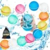 SMARTVIN 12PCS Reusable Magnetic Water Balloons, Self-Sealing Quick-Fill Splash Ball With Mesh Bag, Suitable For Outdoor Games, Bath, Backyard Pool. -Folkmanis Toys Shop 51mrPk9uveL