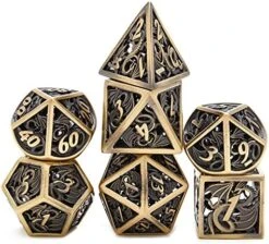Hollow Metal DND Game Dice Dragon Design Ancient Iron 7Pcs Set For Dungeons And Dragons RPG MTG Table Games D&D Pathfinder Shadowrun And Math Teaching (with Metal Case) 23 Hollow Metal DND Game Dice Dragon Design Ancient Iron 7Pcs Set For Dungeons And Dragons RPG MTG Table Games D&D Pathfinder Shadowrun And Math Teaching (with Metal Case) -Folkmanis Toys Shop 51mxcMuq5 S. AC