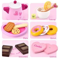 Atoylink 33 Pcs Wooden Tea Set For Little Girls Toddlers Toy Tea Party Sets Kids Pretend Play Kitchen Accessories Cute Play Food Birthday Gift (Pink) 10 Atoylink 33 Pcs Wooden Tea Set For Little Girls Toddlers Toy Tea Party Sets Kids Pretend Play Kitchen Accessories Cute Play Food Birthday Gift (Pink) -Folkmanis Toys Shop 51mz41RhkXL