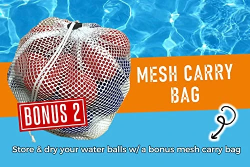 Mega Water Balls Instant Water Fight Kit - 42 Reusable Water Balloon XL 3" Splash Soaker Bombs W/Collapsing 10L Bucket & Mesh Bag | Outdoor Water Toys Game Activity For Summer Yard, Pool, Lawn, Beach 5 Mega Water Balls Instant Water Fight Kit - 42 Reusable Water Balloon XL 3" Splash Soaker Bombs W/Collapsing 10L Bucket & Mesh Bag | Outdoor Water Toys Game Activity For Summer Yard, Pool, Lawn, Beach - Image 3