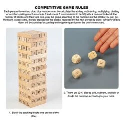 KUIDAMOS Wooden Tower Game, Durable Widely Used Beech Wood Stacking Tower Educational Game For Party Games 8 KUIDAMOS Wooden Tower Game, Durable Widely Used Beech Wood Stacking Tower Educational Game For Party Games -Folkmanis Toys Shop 51nD7cTT9KL