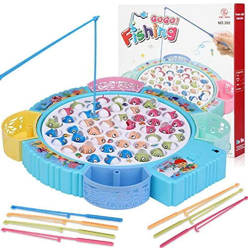 Magnetic Fishing Game Toys, Rotating Board Game With Music Including 45 Fishes And 8 Fishing Poles, Party Game Toys For Kids Age 3 4 5 6 7 And Up 3 Magnetic Fishing Game Toys, Rotating Board Game With Music Including 45 Fishes And 8 Fishing Poles, Party Game Toys For Kids Age 3 4 5 6 7 And Up