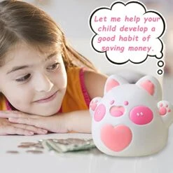 Piggy Bank, Briuhap Cute Cat Piggy Bank For Girls Boys, Unbreakable Plastic Money Coin Bank With DIY Letter Stickers, Great Gifts For Birthday, Christmas, Baby Shower (White) 11 Piggy Bank, Briuhap Cute Cat Piggy Bank For Girls Boys, Unbreakable Plastic Money Coin Bank With DIY Letter Stickers, Great Gifts For Birthday, Christmas, Baby Shower (White) -Folkmanis Toys Shop 51nV42uWFEL