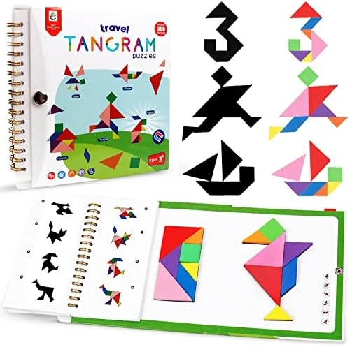 Travel Tangram Puzzle Car Game Magnetic Pattern Blocks Road Airplane Trip Essentials Activities Montessori Educational Toys Brain Teasers Book For Age 4-8 Kids Boys Girls Toddler (368 Solution) 11 Travel Tangram Puzzle Car Game Magnetic Pattern Blocks Road Airplane Trip Essentials Activities Montessori Educational Toys Brain Teasers Book For Age 4-8 Kids Boys Girls Toddler (368 Solution) - Image 9