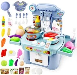 Kitchen Toys Imitated Chef Light Music Pretend Cooking Food Play Dinnerware Set Safe Cute Children Girl Toy Gift Fun Game Toy Kitchen Sink With Running Water And Electronic Induction Stove -Folkmanis Toys Shop 51nfk CcunL. AC