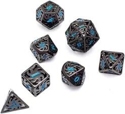 Metal Dice Set D&D, Dungeons And Dragons DND Dice Set, Retro Number Rainbow Unique Polyhedron Game Metal Dice Set -Folkmanis Toys Shop 51ni DDqrcL. AC