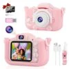 Kids Camera Toys Gift For 3-12 Years Old Girls, Camera For Kids With 32GB SD Card, 1080P HD Kids Digital Camera Suitable For Birthday, Idea For Kids, Toddler Video Camera, Pink