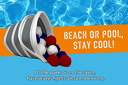 Mega Water Balls Instant Water Fight Kit - 42 Reusable Water Balloon XL 3" Splash Soaker Bombs W/Collapsing 10L Bucket & Mesh Bag | Outdoor Water Toys Game Activity For Summer Yard, Pool, Lawn, Beach 8 Mega Water Balls Instant Water Fight Kit - 42 Reusable Water Balloon XL 3" Splash Soaker Bombs W/Collapsing 10L Bucket & Mesh Bag | Outdoor Water Toys Game Activity For Summer Yard, Pool, Lawn, Beach - Image 6