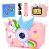 Kids Camera Toys For Girls Age 3-8,Ideas Christmas Birthday Gifts For 4 5 6 Year Old Girl, 2.4" Large Screen Selfie Digital Camera For Kids With Unicorn Silicone Cover Included 32G SD Card By Elimiic -Folkmanis Toys Shop 51nwlvnkwKL
