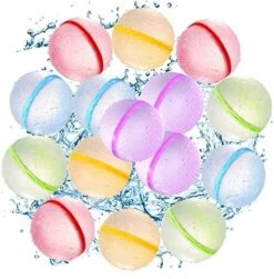 SOPPYCID 15pcs Water Balloons Quick Fill,Magnetic Water Balloons,Reusable Water Balloons Magnetic Self Sealing Happy Bombs,Age 3+ Toddler Pool Toys Beach Backyard Water Fight Games Summer Fun Toys -Folkmanis Toys Shop 51nzPCnzftL. AC
