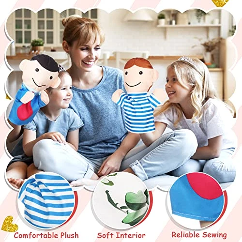 6 Pcs Family Style Hand Puppets Soft Plush Puppets Family Members Hand Puppets Cute Toys For Teachers Parents Shows Story Time Playtime Schools, Grandparents, Mom, Dad, Brother, Sister 4 6 Pcs Family Style Hand Puppets Soft Plush Puppets Family Members Hand Puppets Cute Toys For Teachers Parents Shows Story Time Playtime Schools, Grandparents, Mom, Dad, Brother, Sister - Image 2