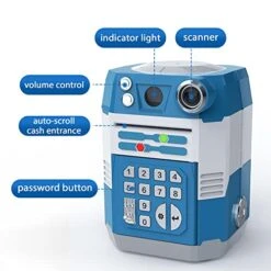 SHOMOTE Piggy Bank, Toys Gifts For Boys Girls Age 4 Up, Kids Money Safe Savings Coin Bank ATM, Blue 15 SHOMOTE Piggy Bank, Toys Gifts For Boys Girls Age 4 Up, Kids Money Safe Savings Coin Bank ATM, Blue -Folkmanis Toys Shop 51o8KPWUL4L