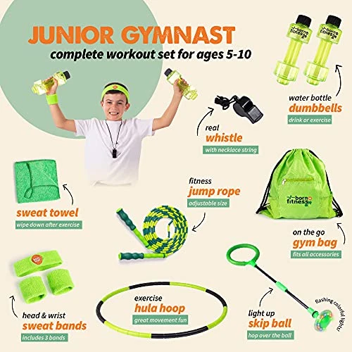 Born Toys Complete Kids Exercise Equipment Set For Ages 5 & Up, Kids Workout Equipment Includes Kids Jump Rope, Dumbbell Water Bottles, Hula Hoops For Kids, Sweat Bands, Kids Gym Bag, Skip It For Kids 5 Born Toys Complete Kids Exercise Equipment Set For Ages 5 & Up, Kids Workout Equipment Includes Kids Jump Rope, Dumbbell Water Bottles, Hula Hoops For Kids, Sweat Bands, Kids Gym Bag, Skip It For Kids - Image 3