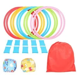 WXYZ Hopscotch Ring Game For Kids, Suitable For Kindergarten Outdoor Sensory Training, 10 Rings And 10 Connectors (Color : 10pcs, Size : 36cm)