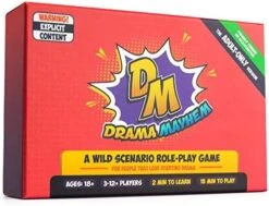 Drama Mayhem Family-Friendly Role Playing Card Game - Funny Charades Card Game For Parents And Kids, Families, & Friends - For Fun Game Nights, Parties, Birthdays, Holidays,Group Events And Activities -Folkmanis Toys Shop 51oNuKnK8AL. AC