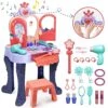 Eohemeral Toddler Vanity Makeup Table With Mirror And Chair, Open Doors By Gestures,Toddler Kids Vanity Set With Music Sound & Light Magic And Accessories, Girls Vanity For Toddlers 3-5 Years Old 2 Eohemeral Toddler Vanity Makeup Table With Mirror And Chair, Open Doors By Gestures,Toddler Kids Vanity Set With Music Sound & Light Magic And Accessories, Girls Vanity For Toddlers 3-5 Years Old -Folkmanis Toys Shop 51oObHTXTlL