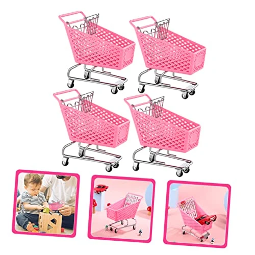 STOBOK 4pcs Wagons Carts Makeup Trolley Pink Office Desk Shopping Cart Mini Grocery Mini Brands Series 3 Shopping Cart Supermarket Trolley Desk Shopping Cart Storage Plastic 7 STOBOK 4pcs Wagons Carts Makeup Trolley Pink Office Desk Shopping Cart Mini Grocery Mini Brands Series 3 Shopping Cart Supermarket Trolley Desk Shopping Cart Storage Plastic - Image 5