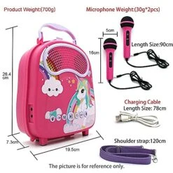 N/A NA Kids Karaoke Machine For Girls Boys With 2 Microphones Toddlers Bluetooth Karaoke Toy For Singing Portable Children Karaoke Speaker With Voice Changer For Christmas Holiday Birthday Gift -Folkmanis Toys Shop 51oQy1K5YeS