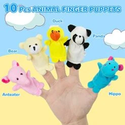 Beetoy Puppets With 2 Hand Puppets & 10 Finger Puppets - Soft Plush Animal Finger Puppet Toys For Kids, Mini Figures Toy Assortment For Boys & Girls, Party Favors For Shows, Bath Toys, Story Time -Folkmanis Toys Shop 51oTjX3auOL