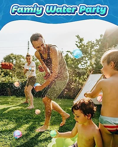 12Pcs Reusable Water Balloons For Kids Magnetic Self Sealing Quick Fill Water Balloons, Summer Water Toys Refillable Water Bomb, Outdoor Pool Toys, Used For Water Fight Game, Summer Party. 4 12Pcs Reusable Water Balloons For Kids Magnetic Self Sealing Quick Fill Water Balloons, Summer Water Toys Refillable Water Bomb, Outdoor Pool Toys, Used For Water Fight Game, Summer Party. - Image 2