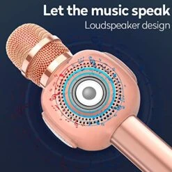Microphone For Kids, Portable Handheld Wireless Bluetooth Karaoke Mic Machine For Home, Party, Birthday Gifts And Kids Girls Toys Age 5 6 7 8 9 (Rose Gold) -Folkmanis Toys Shop 51oe4XSwDFL