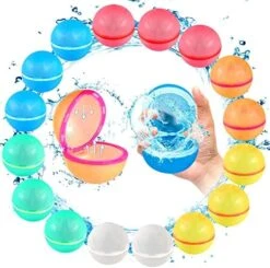 SOPPYCID Reusable Magnetic Water Balloons, 12 Pack Refillable Water Bomb Splash Balls Self Sealing Quick Fill, Latex-Free Silicone Water Toys For Kids Adults Water Games Outside Summer Fun Party -Folkmanis Toys Shop 51ohTqBVivL. AC