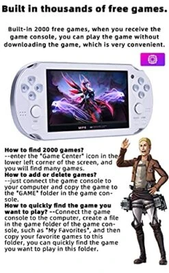 CZT 4.3 Inch 8GB Double Joystick Handheld Game Console Build In 2000 Games Video Game Console Support Multiple Simulators Games Portable Game MP4 Player TV Out -Folkmanis Toys Shop 51ok2vtenqL