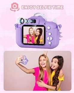 GREENKINDER Kids Camera, Toddler Digital Camera For Ages 3-12 Girls Boys Childrens, Christmas Birthday Gifts, Selfie 1080P HD Video Camera For 3 4 5 6 7 8 9 Years Old Little Girls Boys Toys Purple 16 GREENKINDER Kids Camera, Toddler Digital Camera For Ages 3-12 Girls Boys Childrens, Christmas Birthday Gifts, Selfie 1080P HD Video Camera For 3 4 5 6 7 8 9 Years Old Little Girls Boys Toys Purple -Folkmanis Toys Shop 51ooELIgz7L